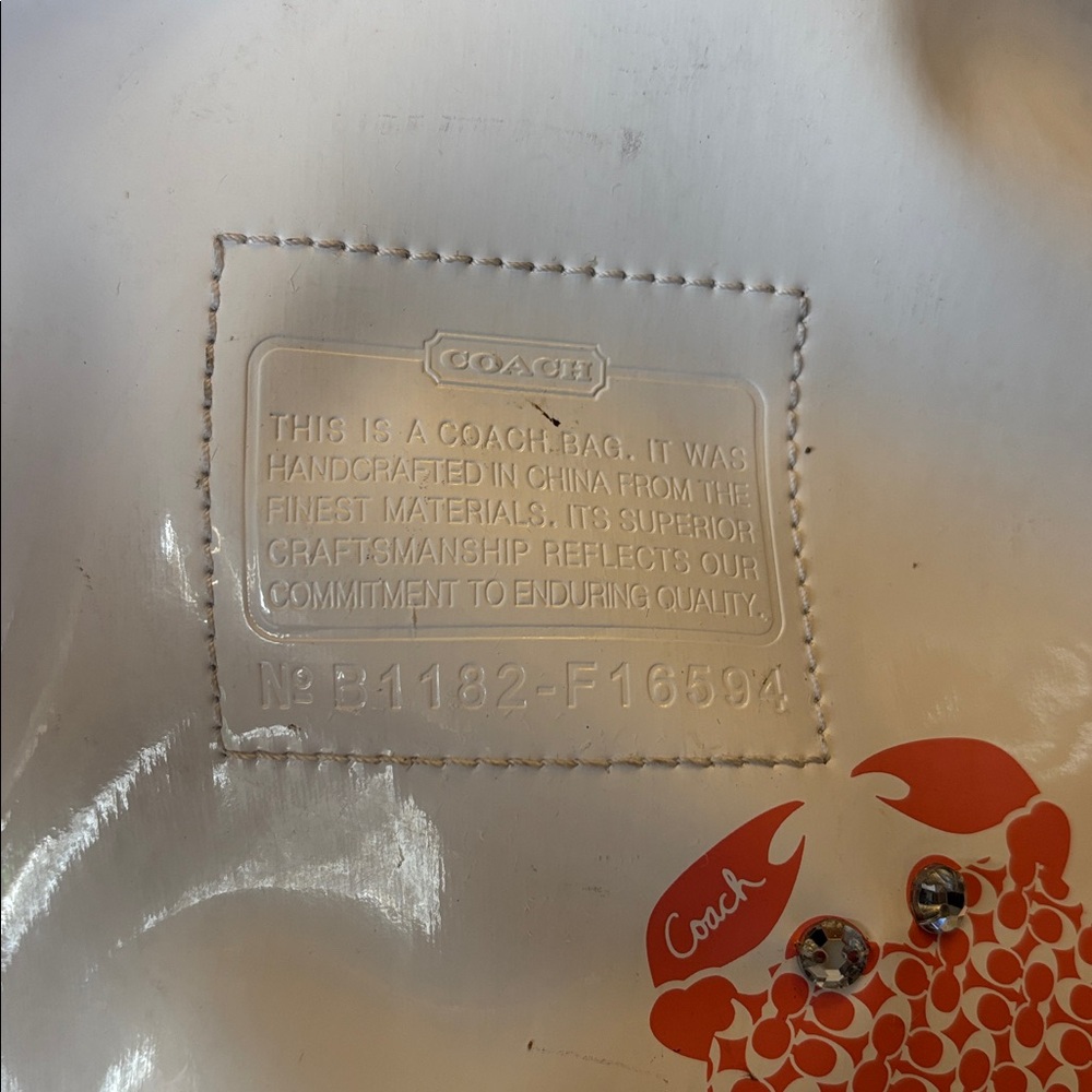 Coach Clear PVC Beach Tote with Blue Canvas Pouch RARE CHARM!!! VINTAGE - Picture 7 of 13